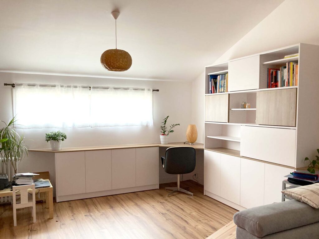 Bureau, étagère et placard de rangement